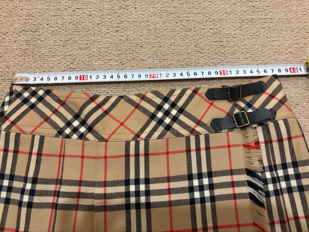 BURBERRYバーバリー　ミニスカート　巻きスカート　ベルトプリーツ