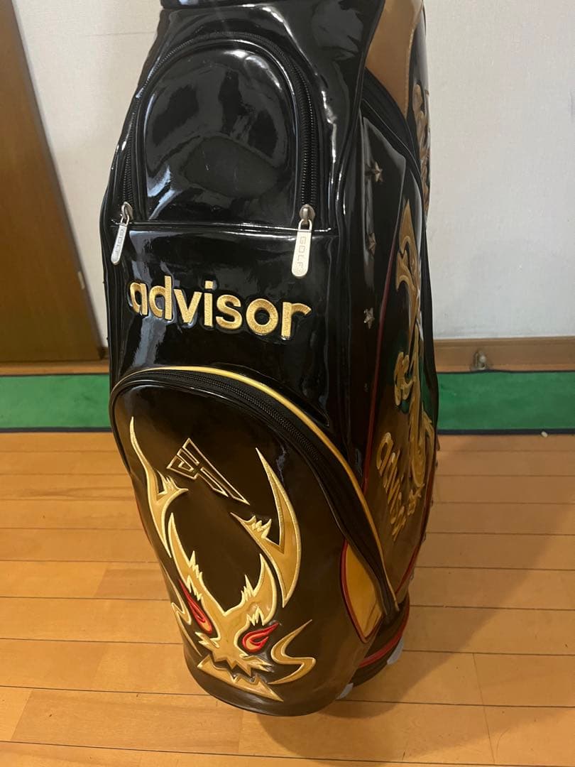 advisor ゴルフバッグ キャディバッグ ブラック ドラゴンデザイン
