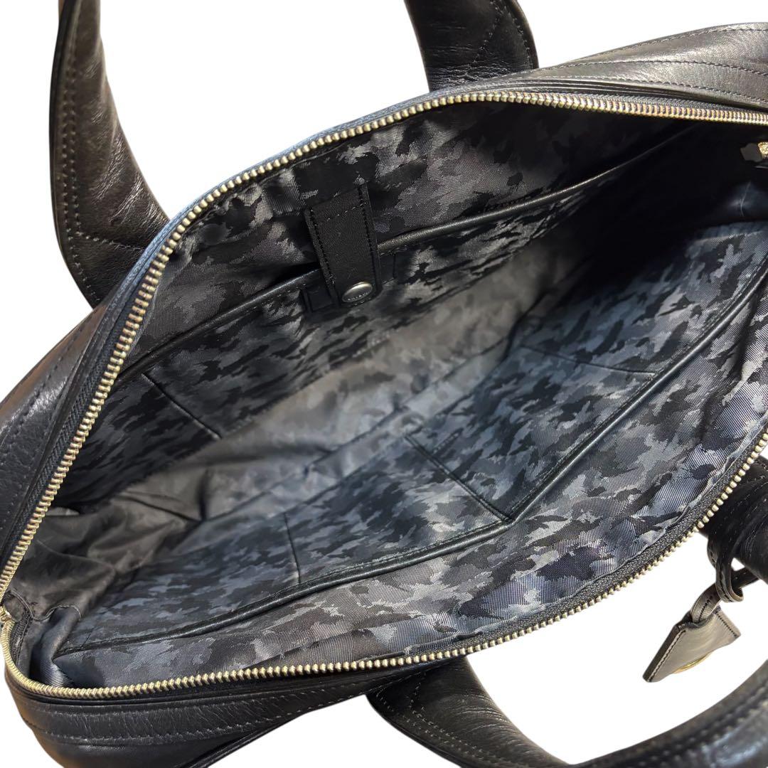 定価53900円　美品 aniary 2室 レザー ビジネスバッグ　B4可　黒