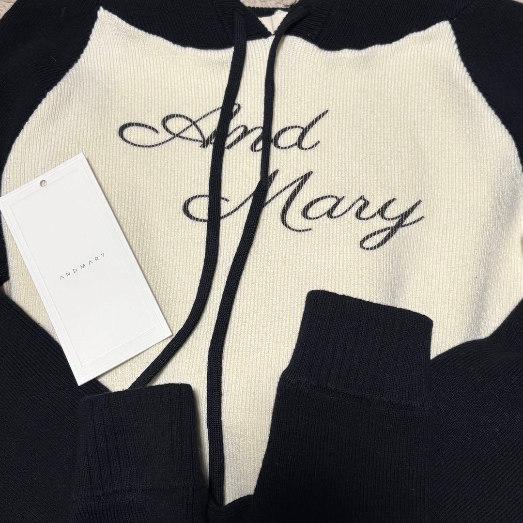 トップス andmary Letter mary logo tops black