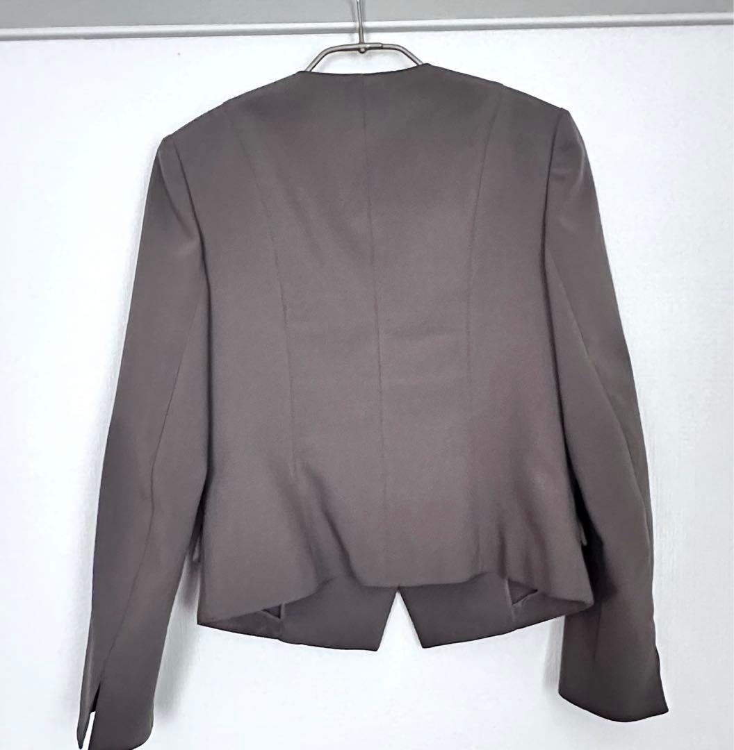 EPOCA エポカ　スカートスーツ　ノーカラー　カーキ　モスグリーン