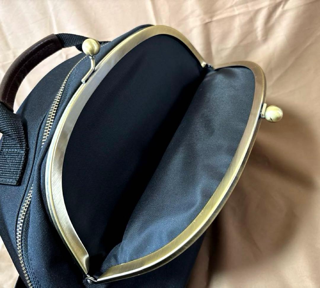 AYANOKOJI がま口ポシェット型ボディバッグ ブラック ショルダー