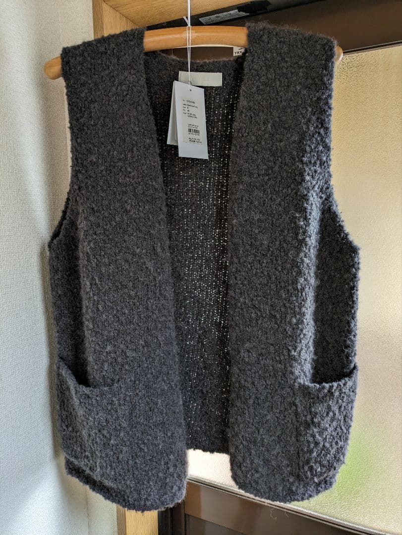 2025年今季evam evaアルパカ　ウールベストМ　スミ色