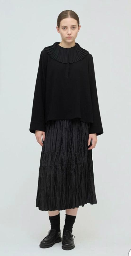 mizuiro ind プリーツカラーシャツプルオーバー