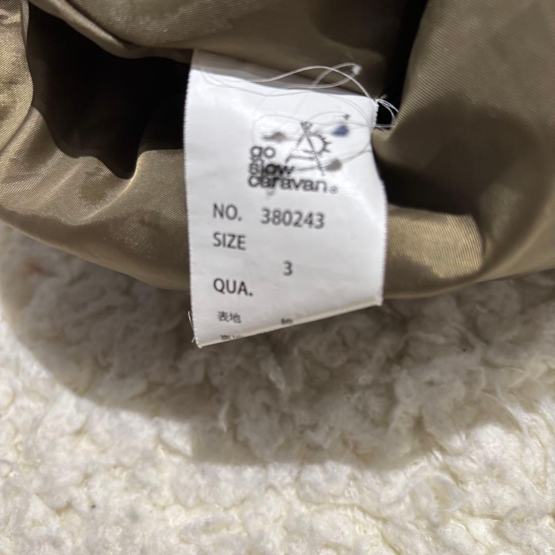 美品 go slow caravan コードクロスパネル 刺繍 モッズコート L