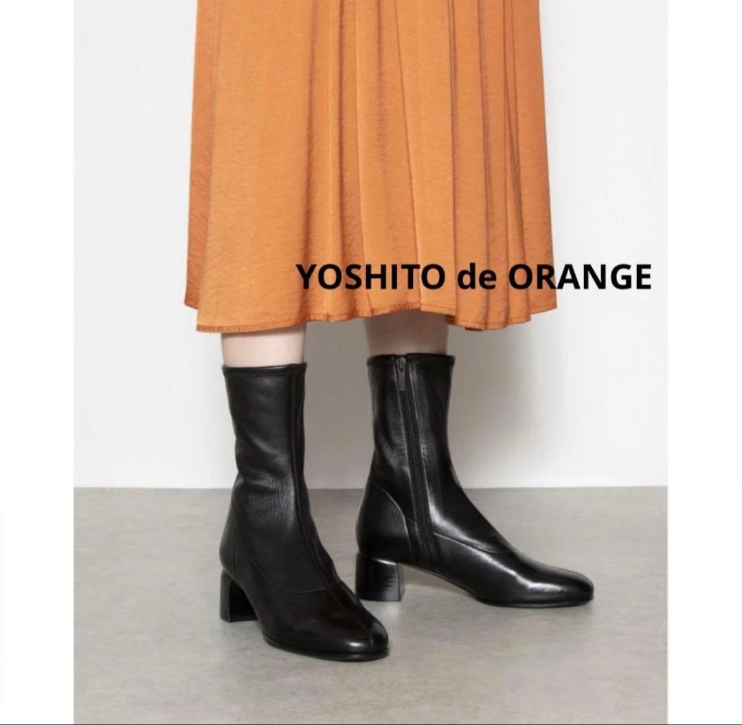 レザーショートブーツ ブラック