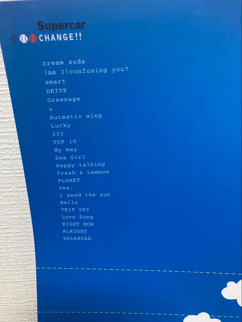 未使用品！スーパーカー　スリーアウトチェンジ　バンドスコア