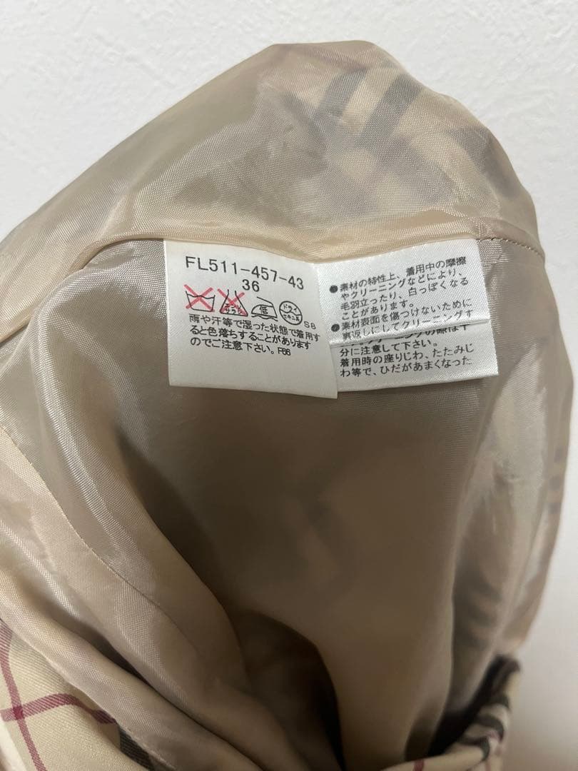 バーバリーブルーレーベル ハニーベージュ ノバチェック プリーツミニスカート