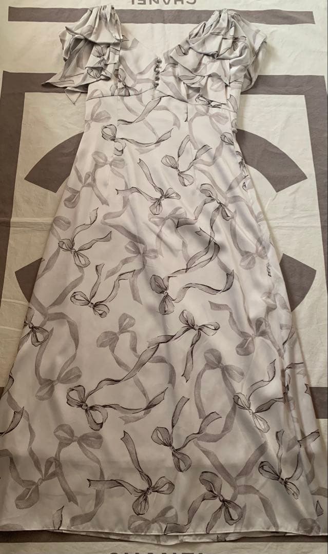 スナイデル リボンスリーブデザインワンピース size2 りぼん柄オケージョン