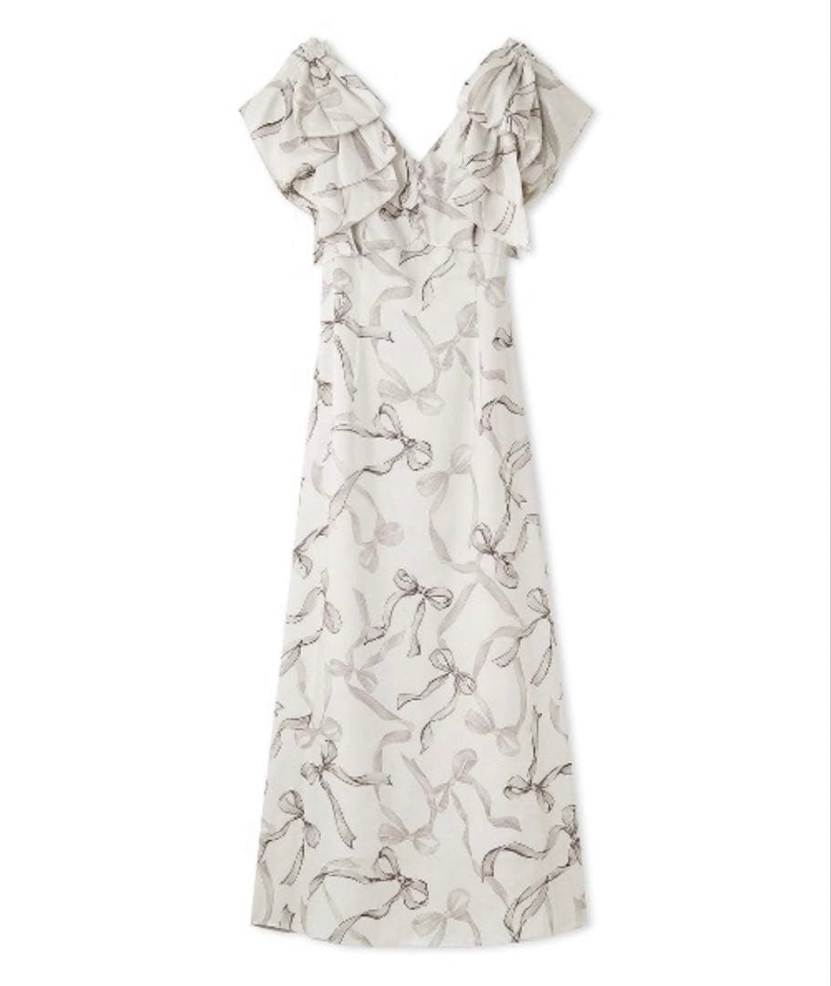 スナイデル リボンスリーブデザインワンピース size2 りぼん柄オケージョン