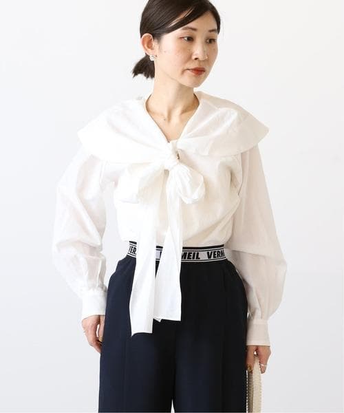 ■専用■美品 IENA 2,4万 イタリア製生地 セーラー ボウタイブラウス