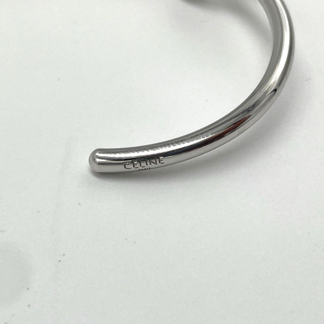 新品同様☆CELINE セリーヌ ノットブレスレット バングル メタル シルバー