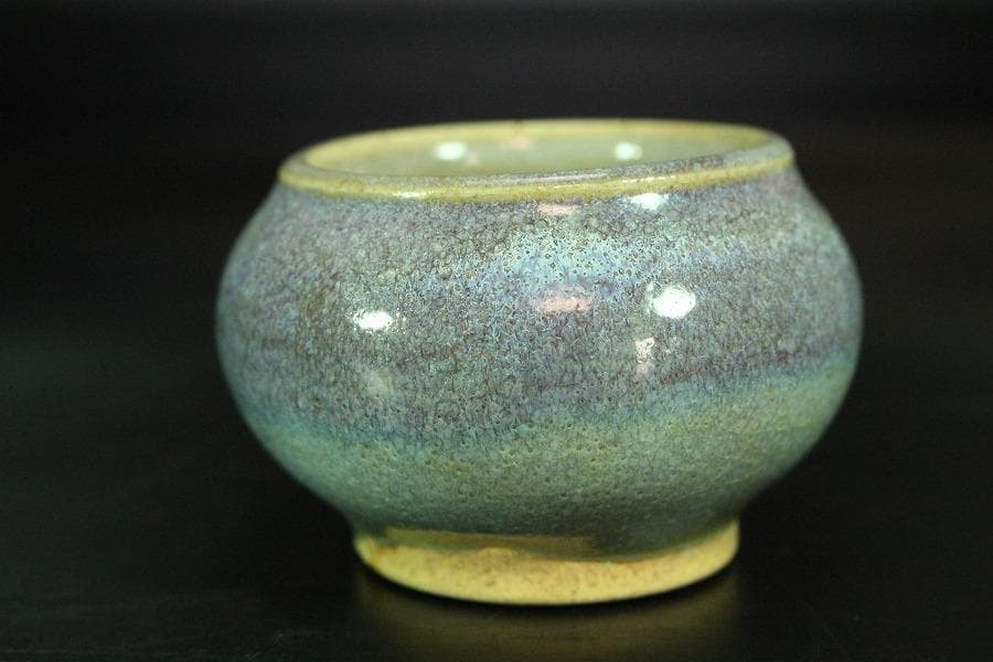 中国美術 鈞窯 鳥餌器 φ6cm 希少 文房具筆洗伝来(K-YC352)