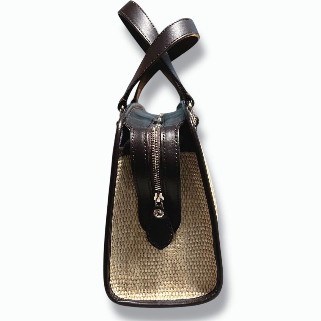 希少！❤️未使用品❤️BURBERRY バーバリー ハンドバッグ レザー ストロー