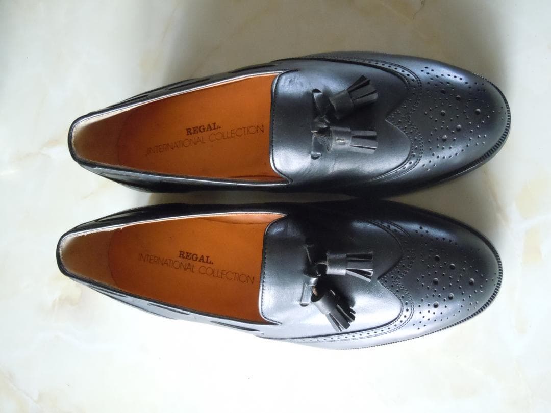 REGAL タッセルローファー ウイングタッセル 革靴 ブラック