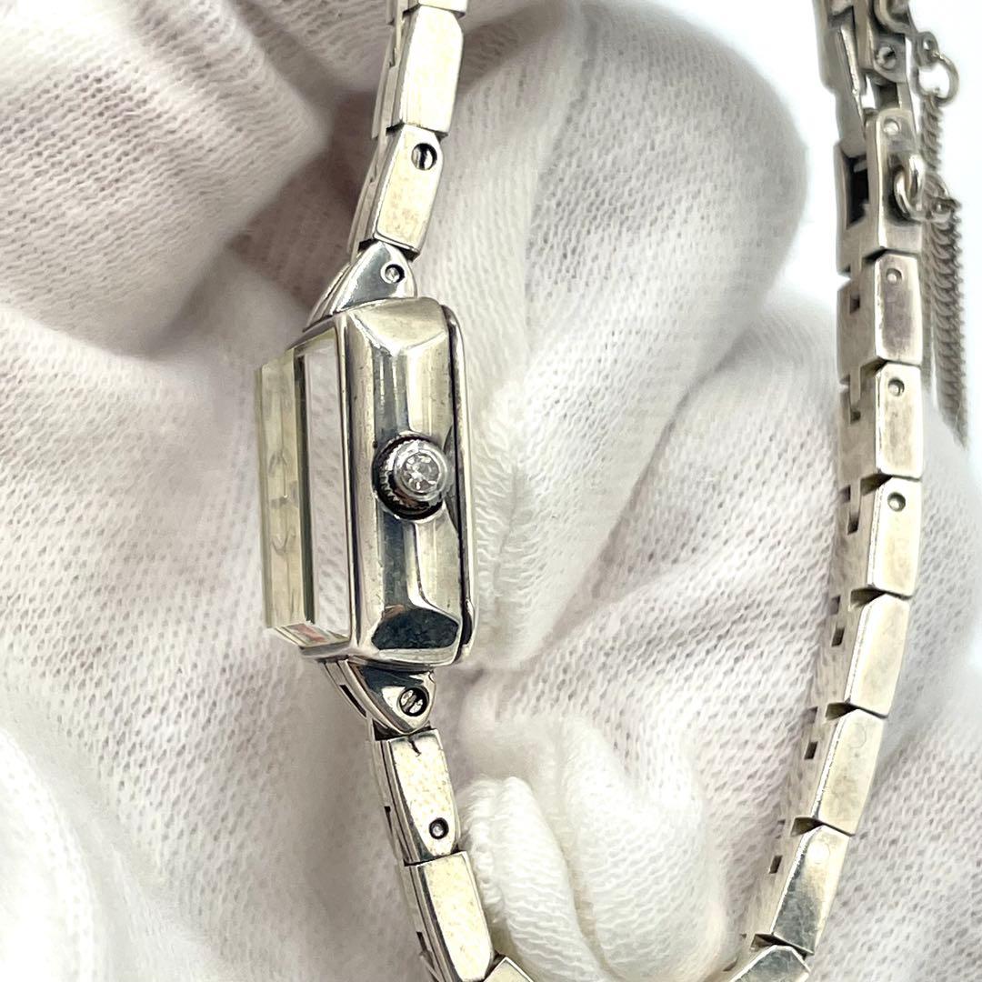 agete アガット 腕時計 クォーツ アナログ パール スクエア ダイヤ