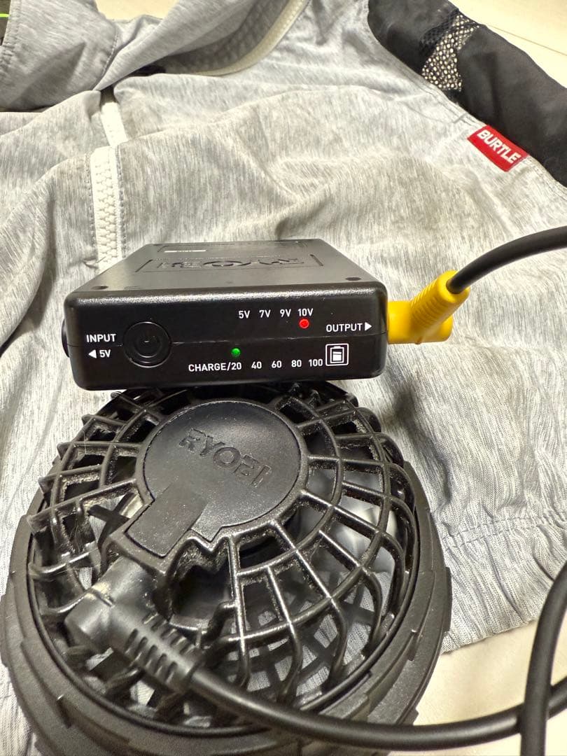 BURTLE バートル 空調服用 ファン バッテリー AC210 ケーブル付き