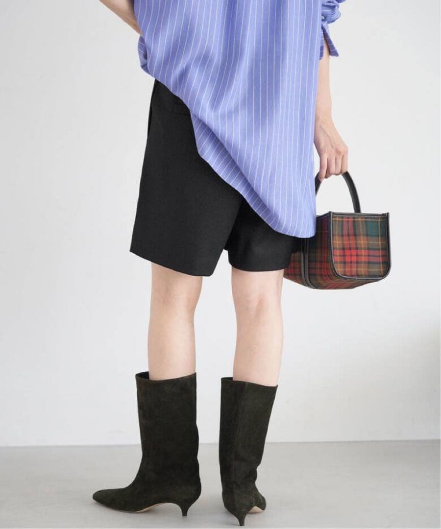 aya IENA イエナ　ウォッシャブルウールショートパンツ　ブラック