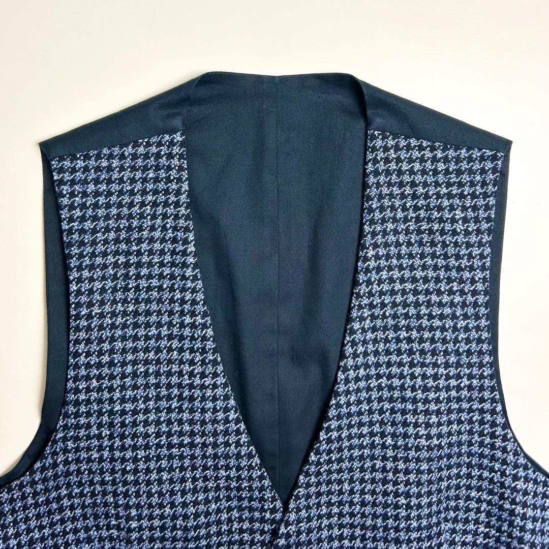 【美品】ラルディーニ/ベスト/ジレ/ウールコットン/秋冬素材/イタリア製/千鳥柄