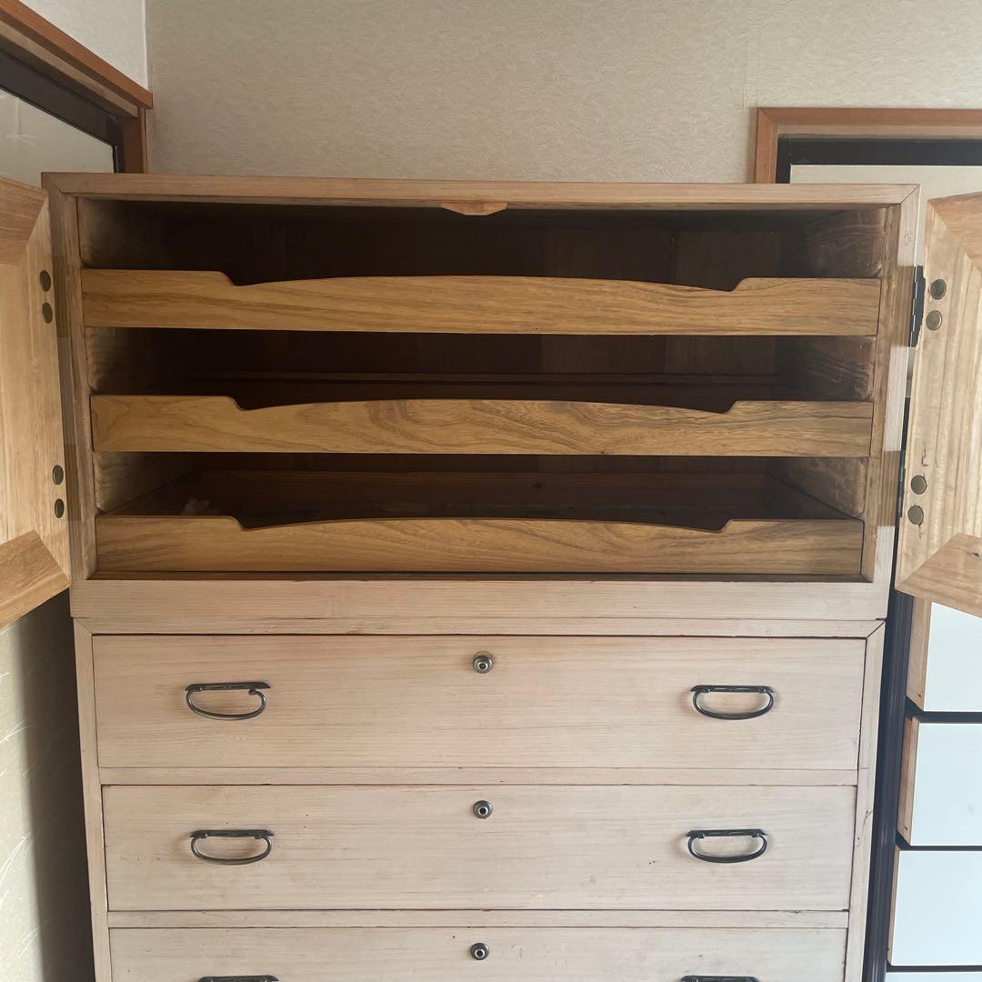 【送料込】【引取で値引】ナチュラル 桐箪笥 5段チェスト 約160cm