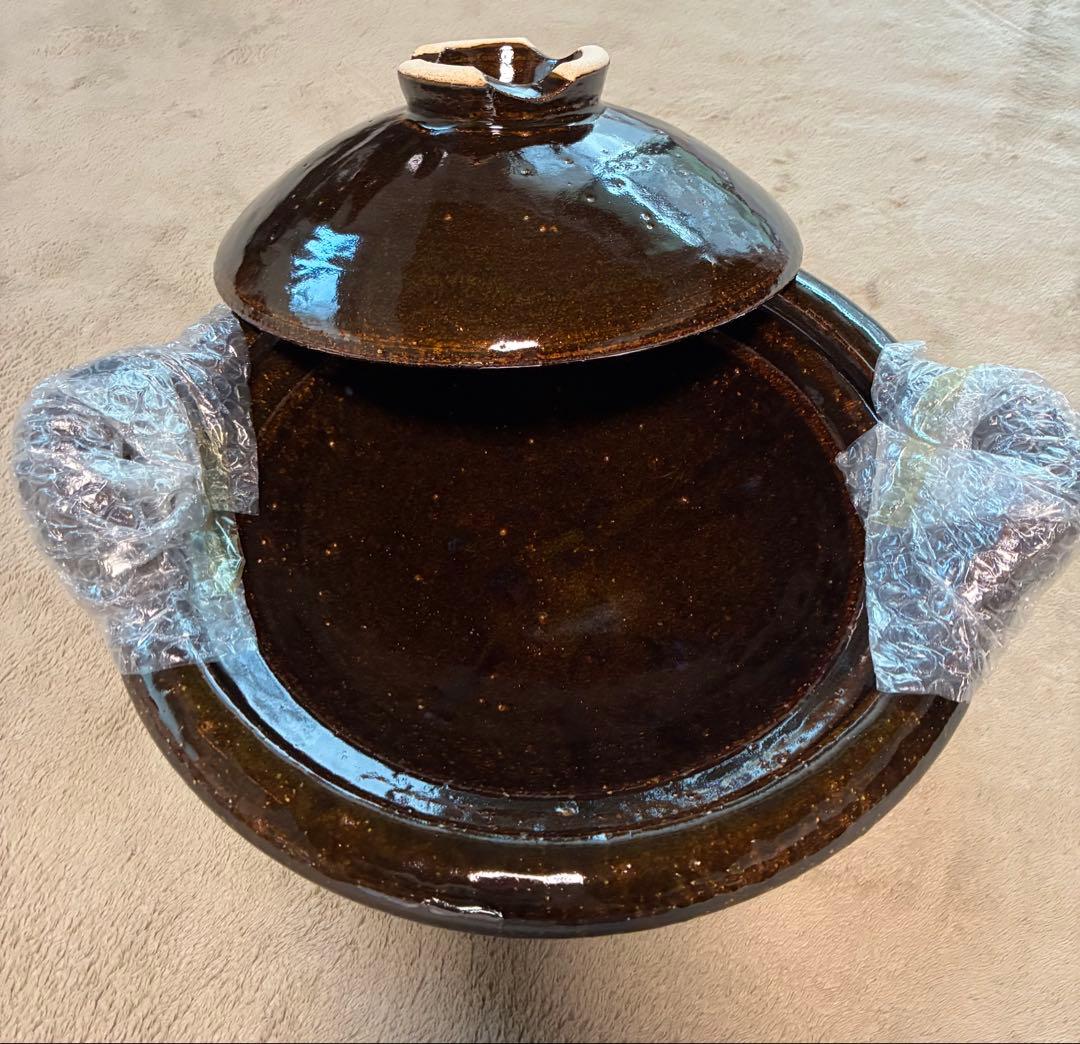 伊賀土楽 黒鍋★尺寸32cm スッポン鍋★浅い鍋