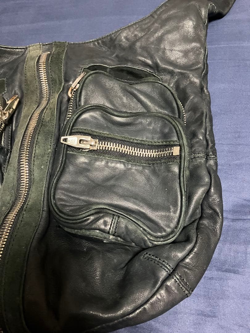 alexander wang レザーショルダーバッグ　マルチポケット　ホーボー