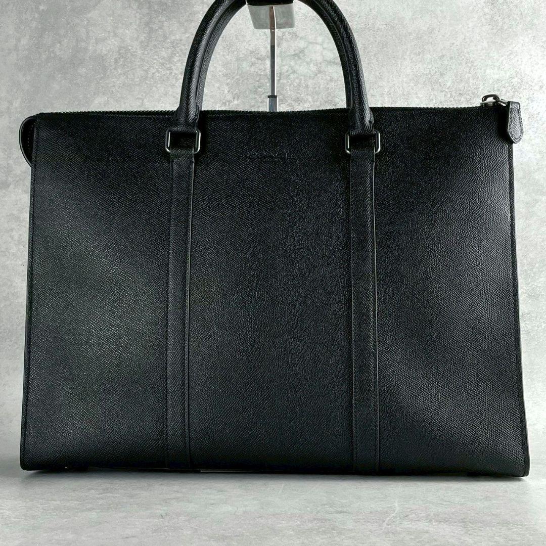 極美品 コーチ グラハム 2way ジップブリーフ ビジネス レザー A4可 黒