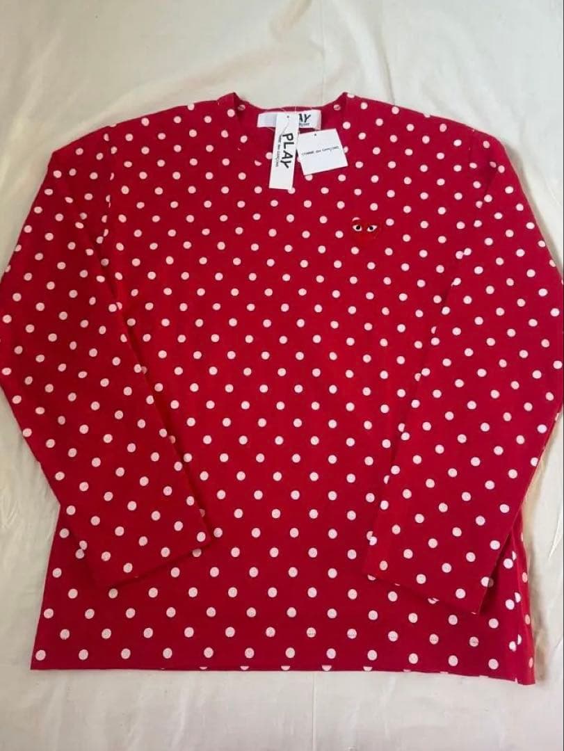 新品COMME des GARÇONS PLAYドット柄長袖Tシャツ