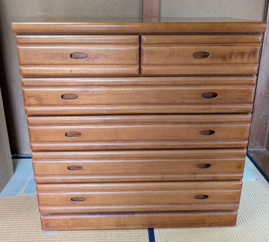 ☆最終大幅値下げ☆木製レトロ整理ダンス 5段7引き出し ブラウン