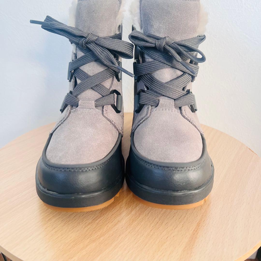 【美品】SOREL ソレル スノーブーツ グレー 防水 防寒 24㎝