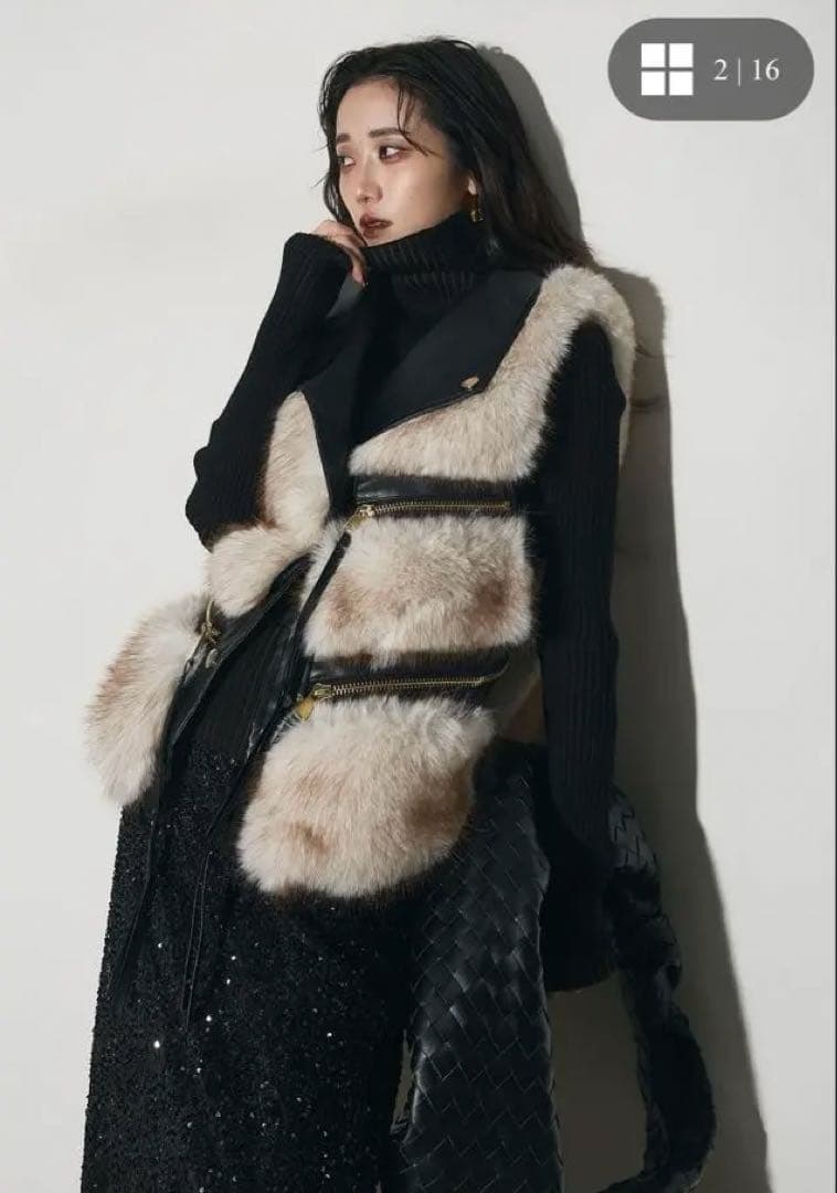 【ANDREA&Co】フェイクファーライダー スベスト