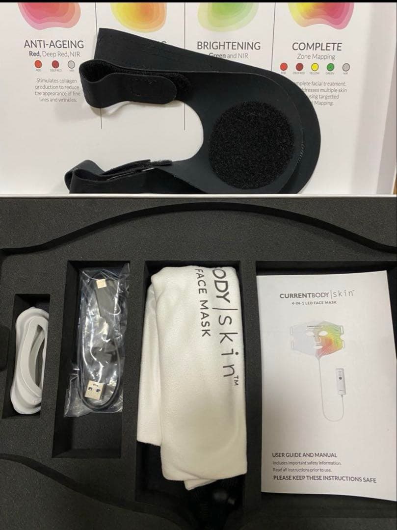 CURRENTBODY 4-in-1 LED Face Mask 付属品付き