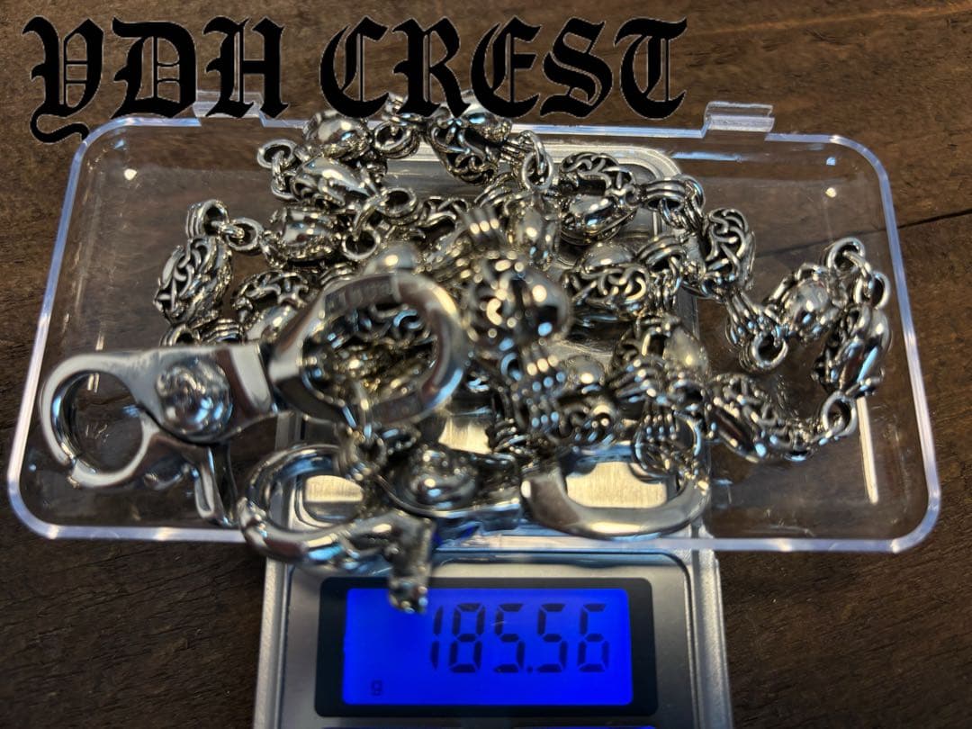 バイカー必須　ウォレット用ハート型　シルバーチェーン　TYPE3　QBKB005