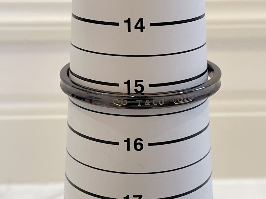 美品 ティファニー 1837 ナロー カフ バングル チタン