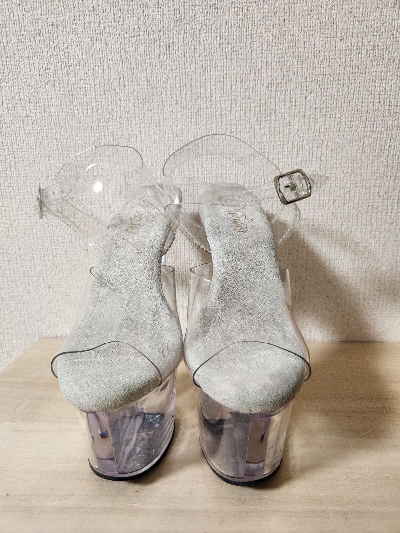 PLEASER 17cm厚底クリアサンダル　1回のみ使用 サイズ6(23.5)
