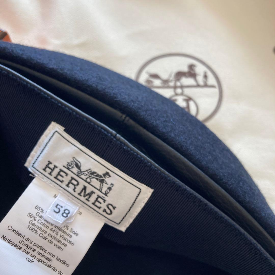 美品　エルメス　キャスケット 《 ダニ 》ウール　ブラック　エルメスセリエ