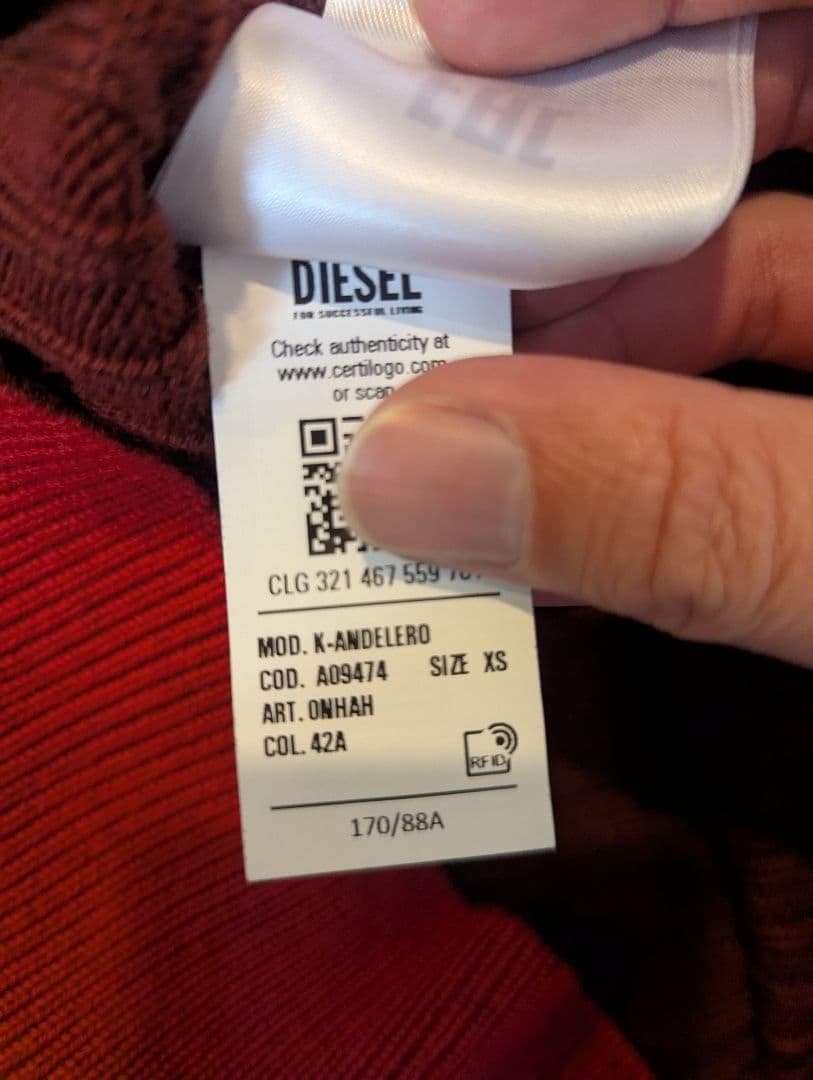 DIESEL 23AW 美品希少OURS着用モデル オールオーバープリントニット