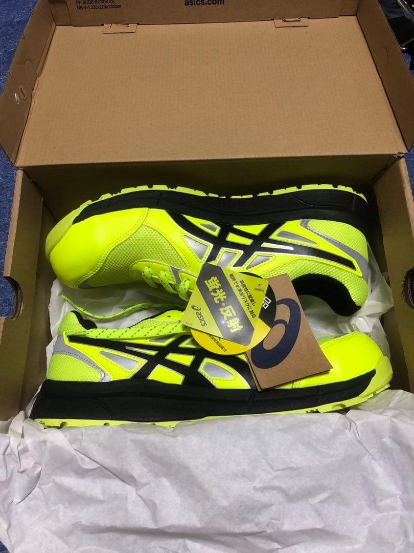 新品未使用ASICS WINJOB蛍光イエロー 安全靴27