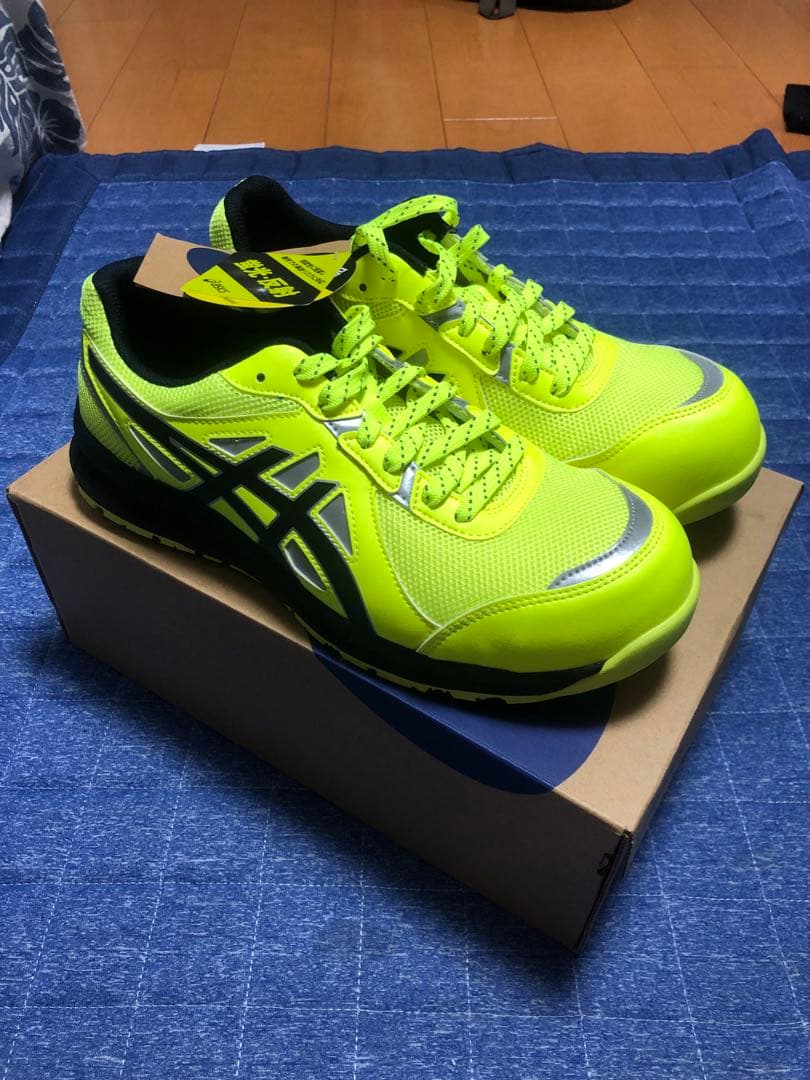 新品未使用ASICS WINJOB蛍光イエロー 安全靴27