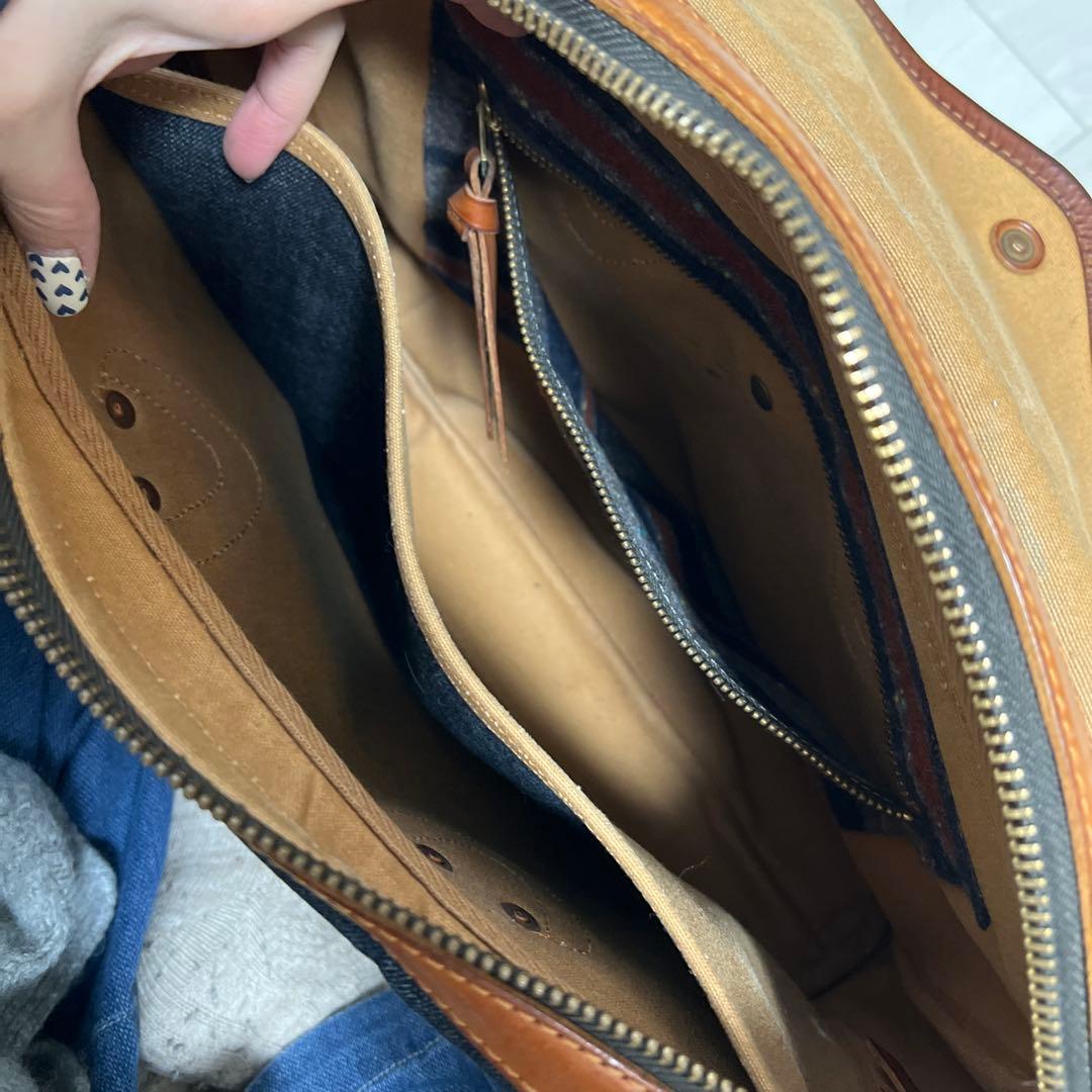 DOUBLE RL RRLデニムレザー ビジネスバッグ ビンテージ