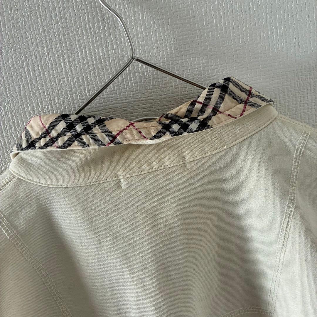 90sBurberryバーバリーハーフジップスウェットトレーナーノバチェックsm