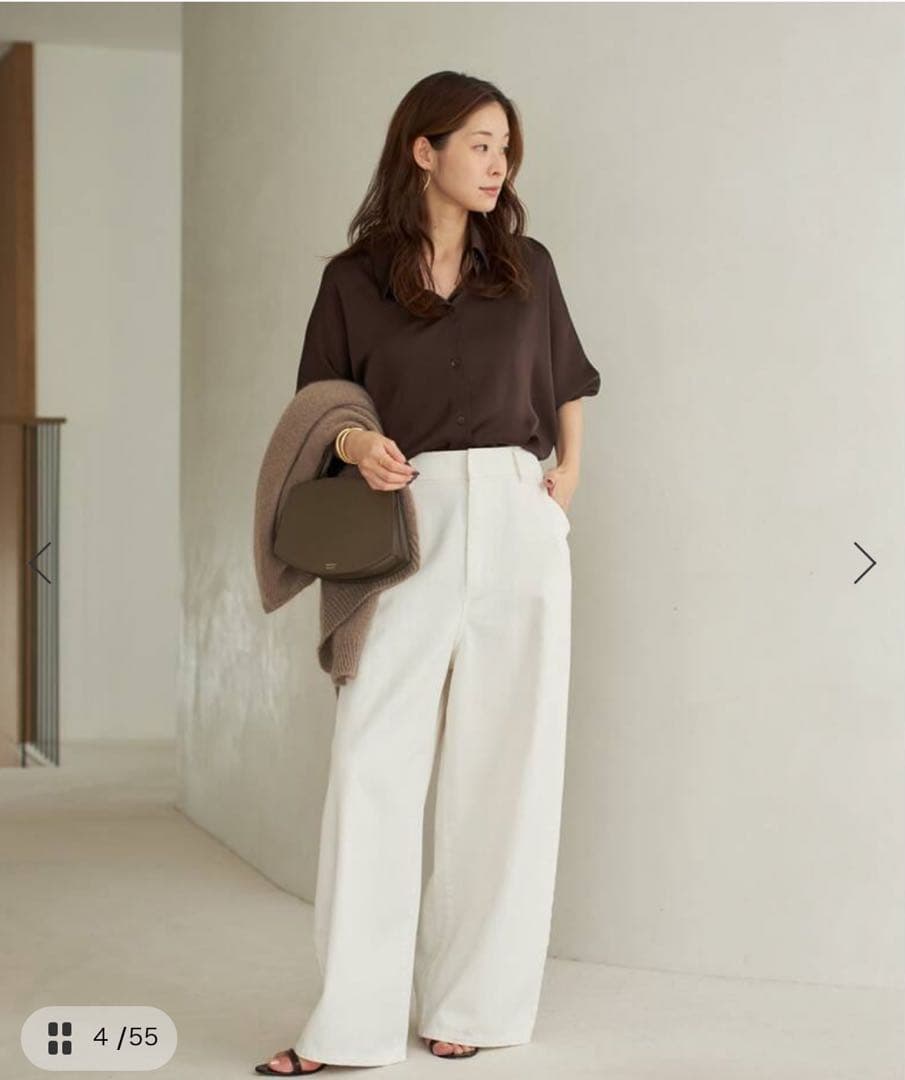 【新品未使用】Plage dull satin dolman ブラウス ブラウン