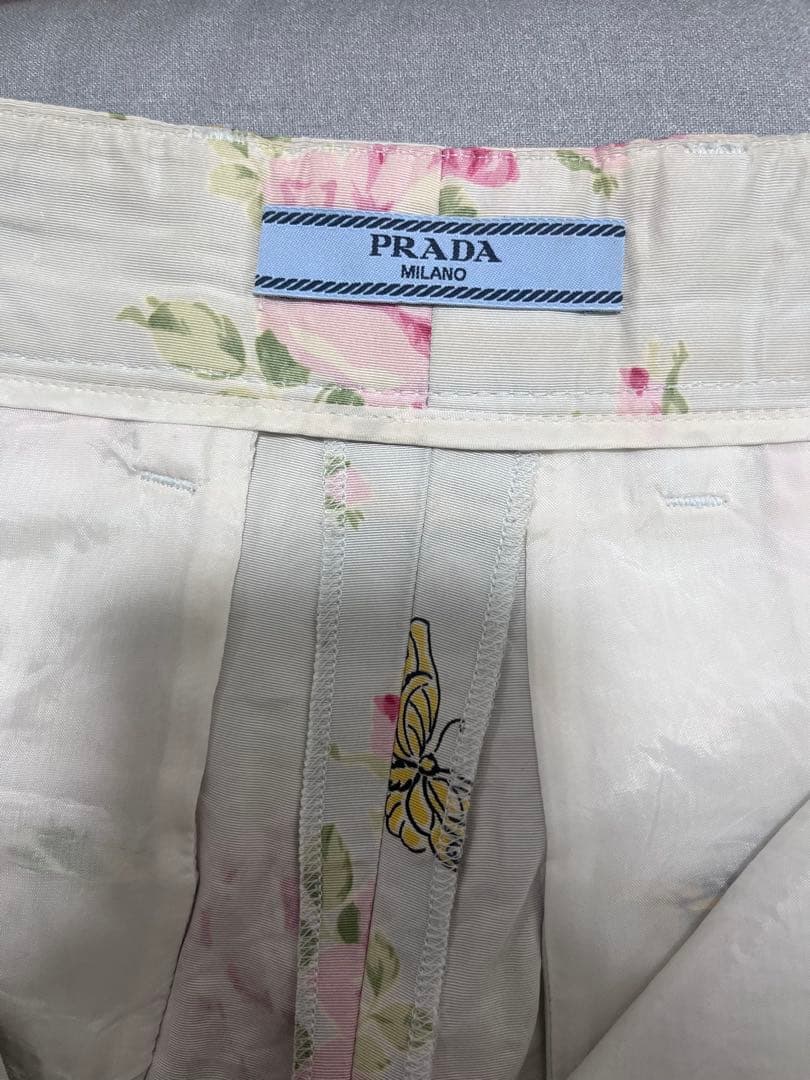 PRADA プラダ ロゴ入り 花柄 パンツ