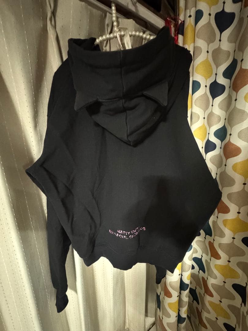 トップス 9090 logo cat zip hoodie