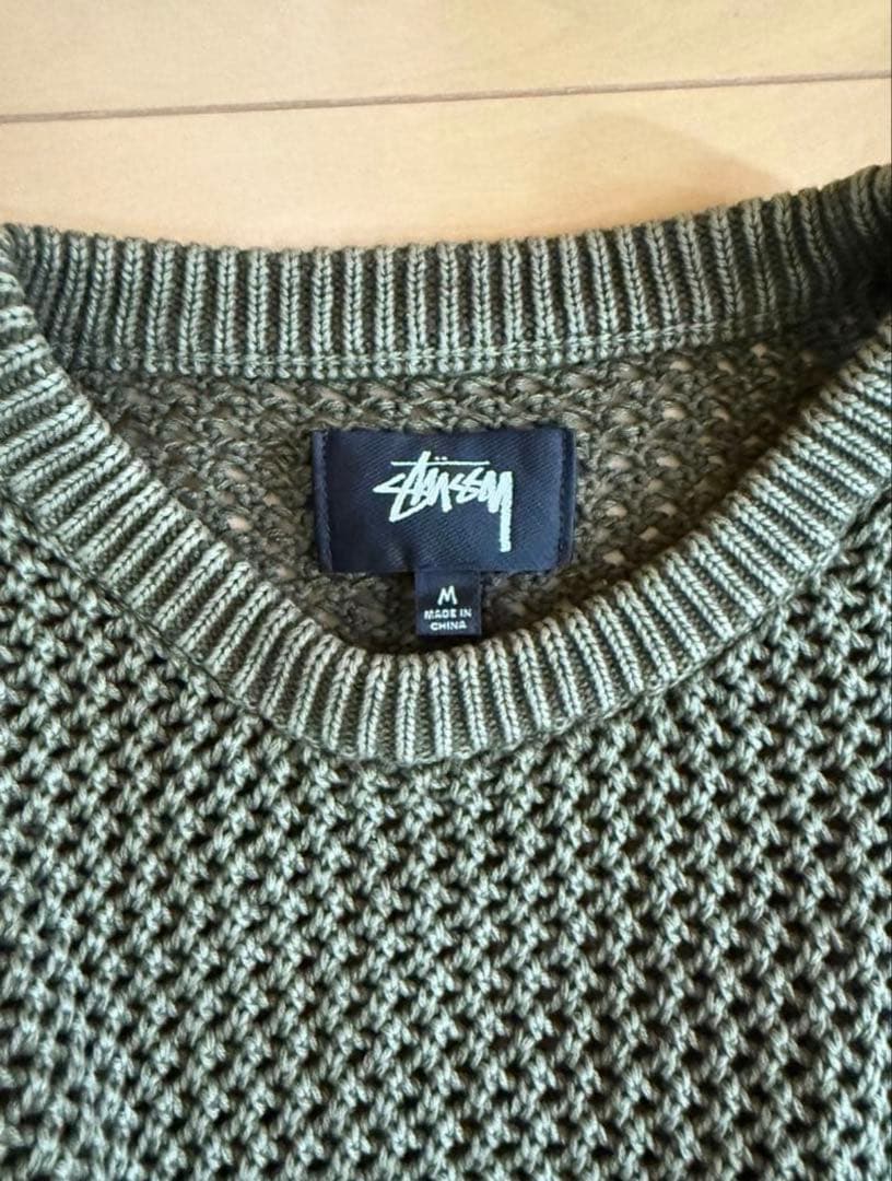 トップス Stussy Crew Neck Mesh Sweater