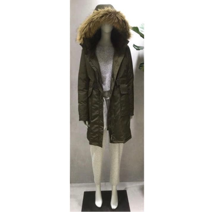 Theory ダウンコート カーキ