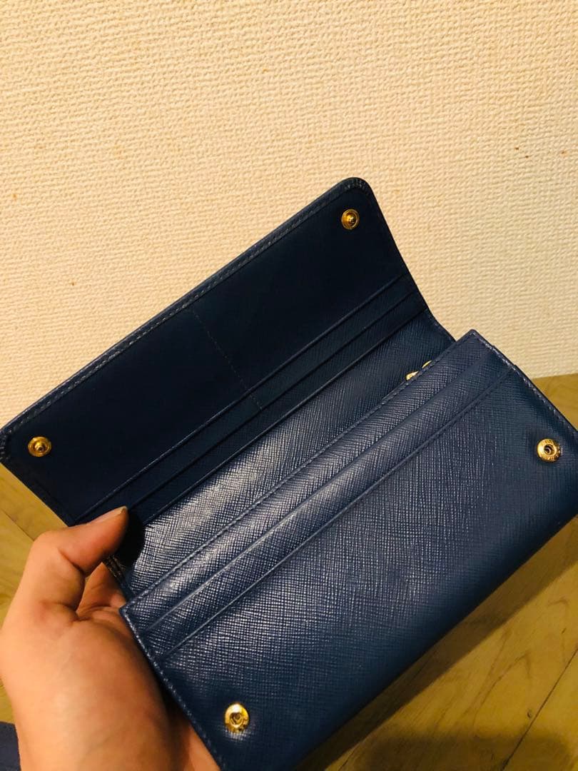 PRADA ネイビー 長財布 ケース付き