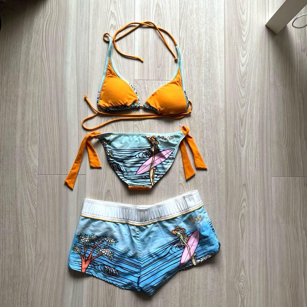 Rip Curl ビキニ3点セット Heather Brownイラスト 水着