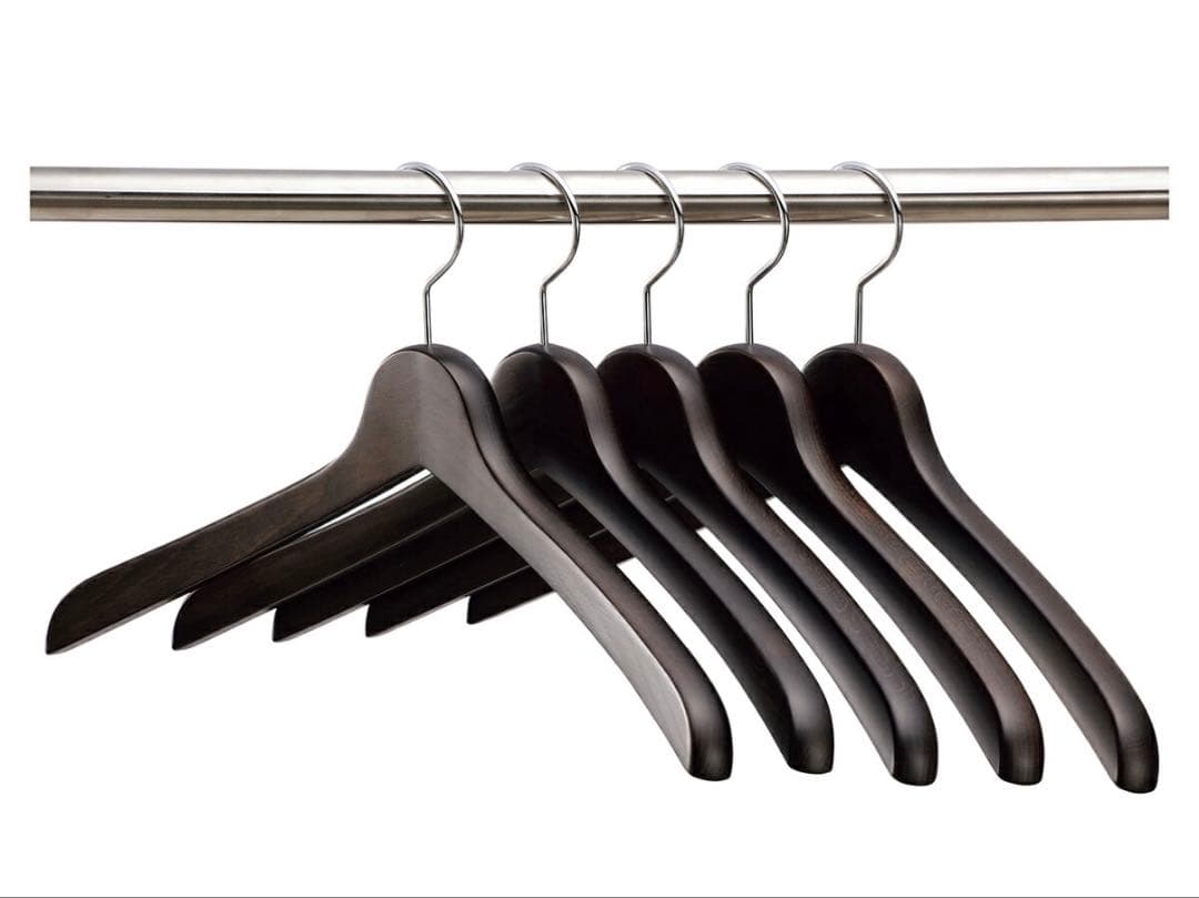中田ハンガー 5本セット SET-02 スモークブラウン【中田工芸製】
