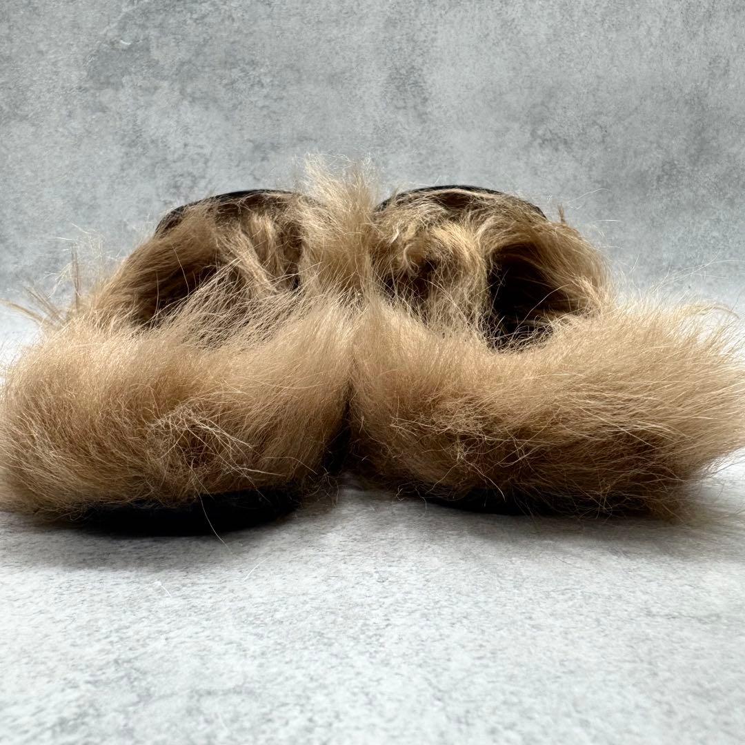 GUCCI グッチ レディース ミュール プリンスタウン ホースビット ファー